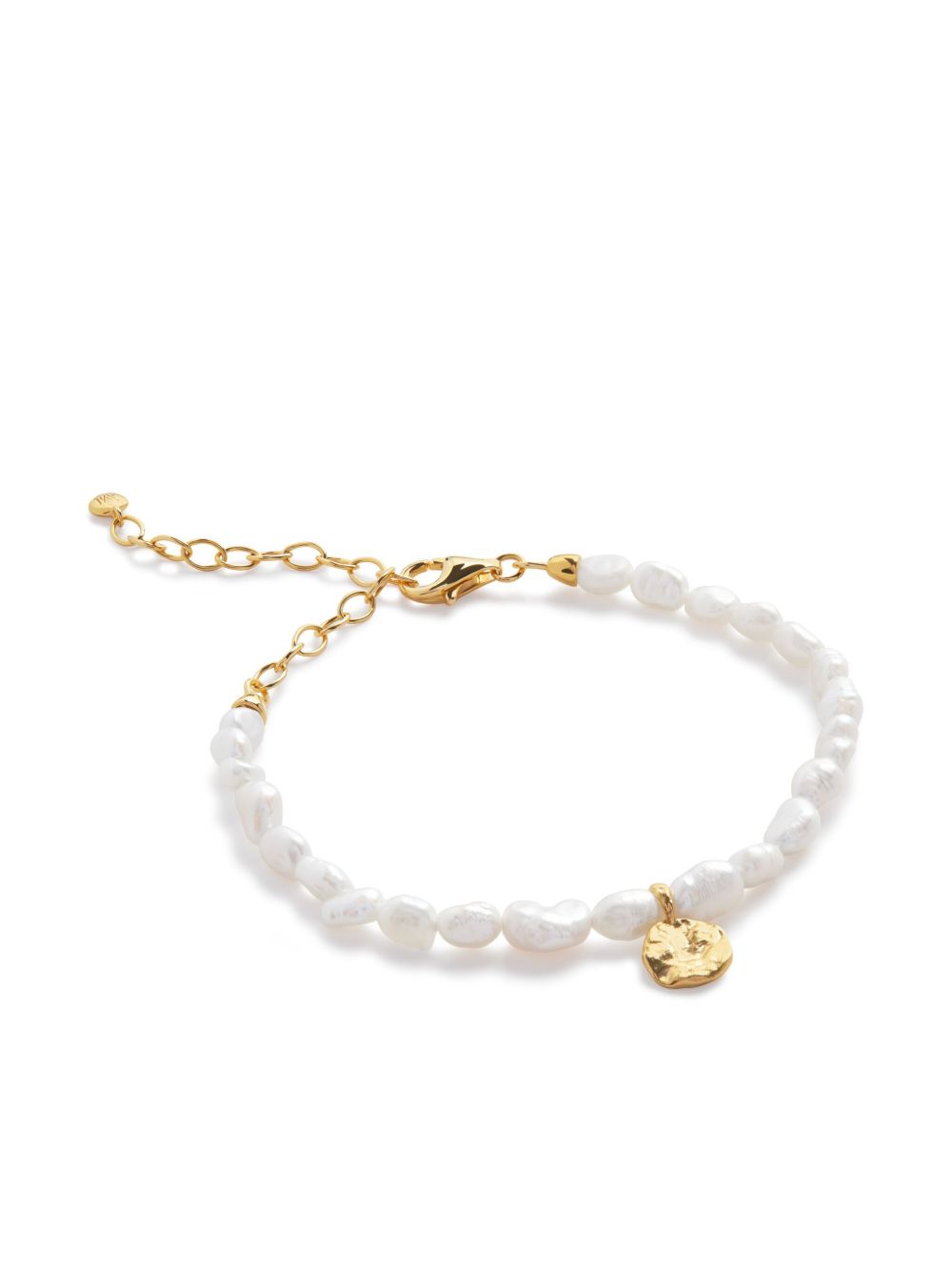 Monica Vinader Capri Keshi Pearl Disc pendant bracelet